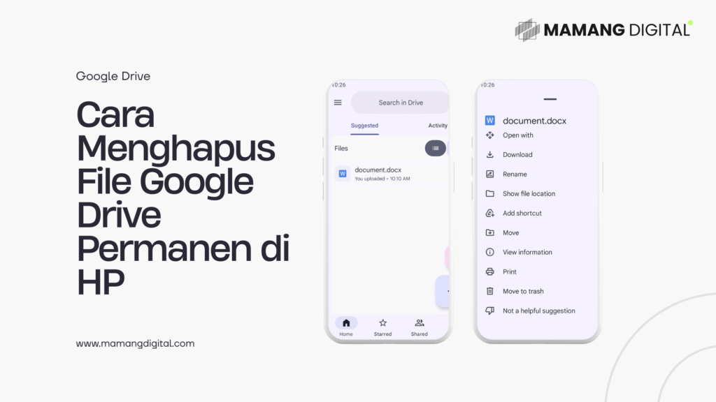 cara menghapus file Google Drive di HP