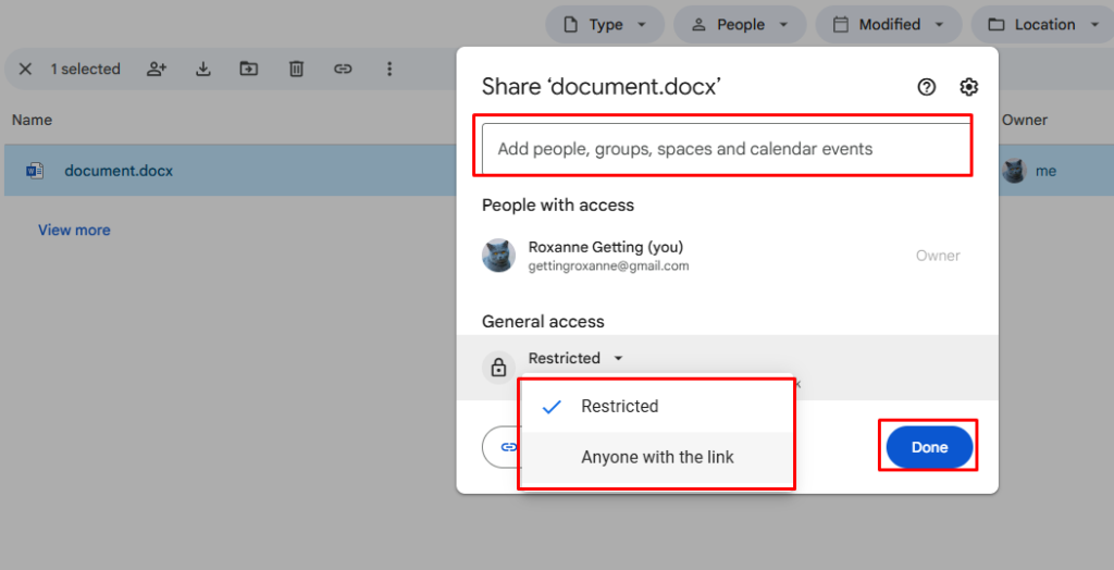 akses yang aman untuk setting privacy google drive
