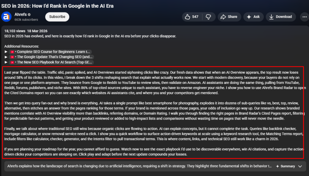 Cek Kompetitor deskripsi agar kamu bisa mendapatkan informasi lain seputar keyword dan juga video yang dibahas agar lebih lengkap