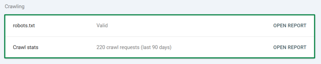 Crawling Search Console