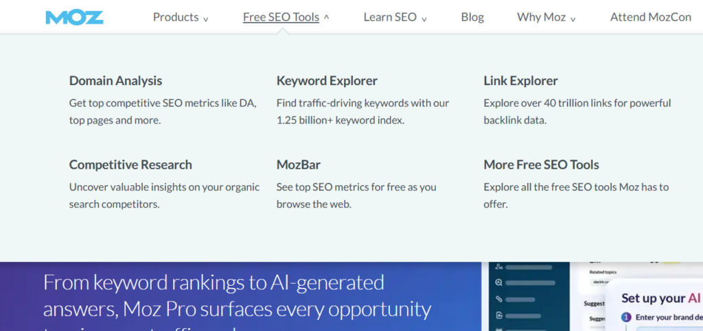 moz seo tools