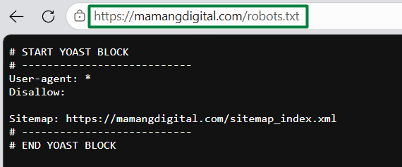 A healthy robots.txt file that does not block Google from crawling the site