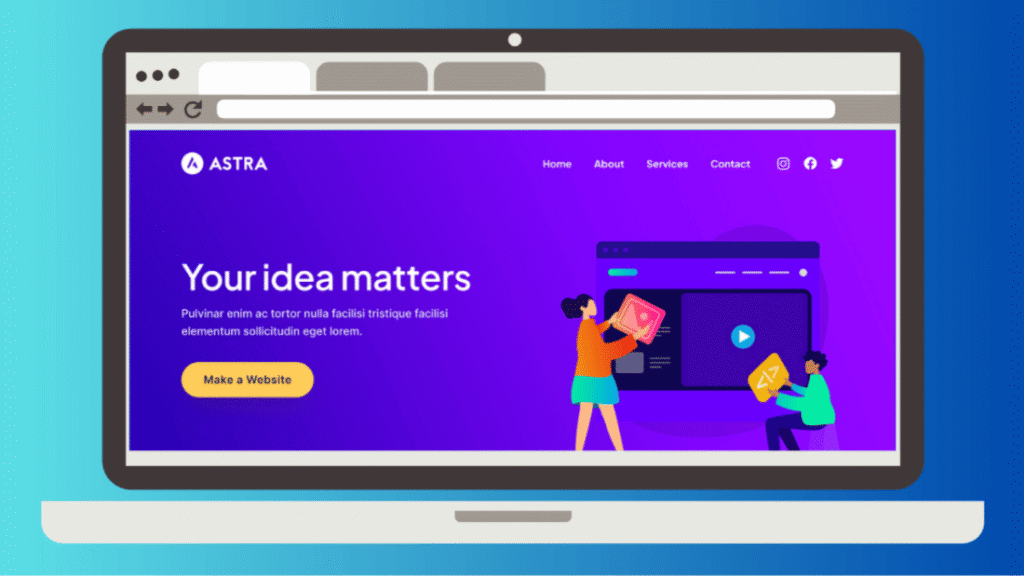 Astra WordPress theme starter template library showing multiple prebuilt site designs