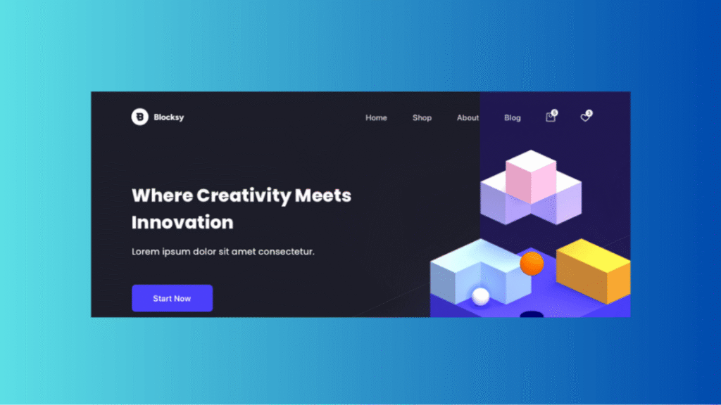 Blocksy WordPress theme homepage with sticky header and blog post grid layout