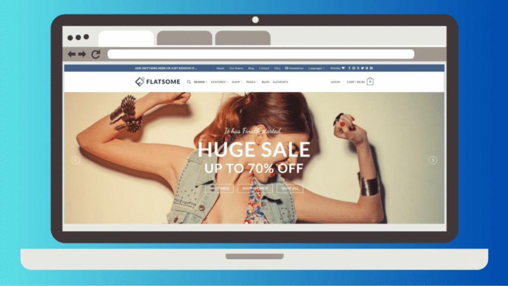Flatsome WooCommerce theme product page being edited in the UX Builder interface