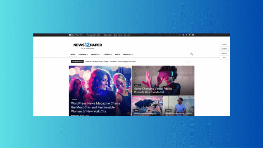 Newspaper WordPress theme by tagDiv showing a dense newsroom front page layout