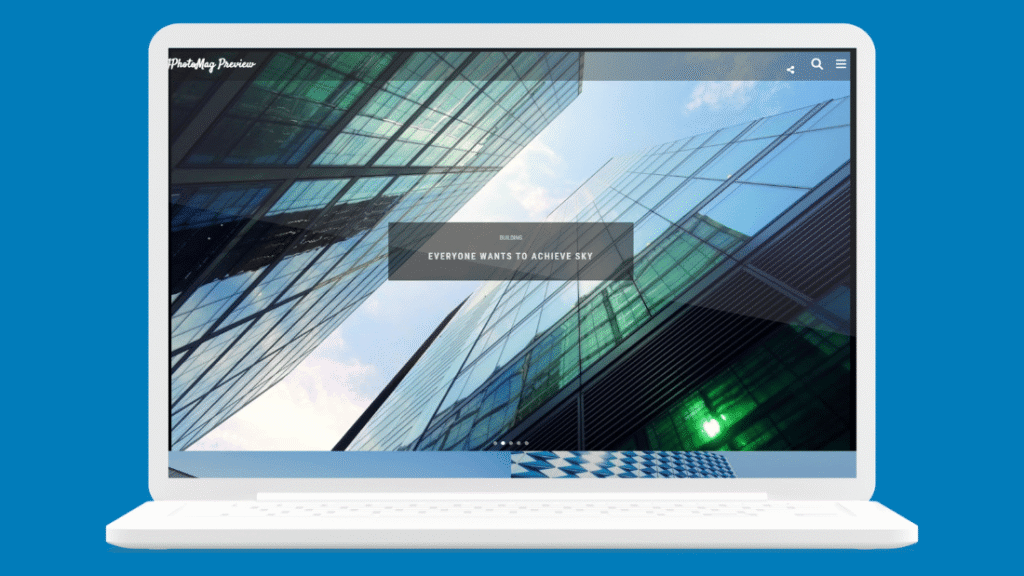 PhotoMag free photography Blogger template with dark fullscreen image slider