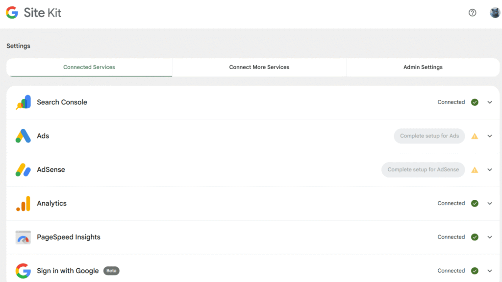 Site Kit Sign in with Google module settings for visitor authentication