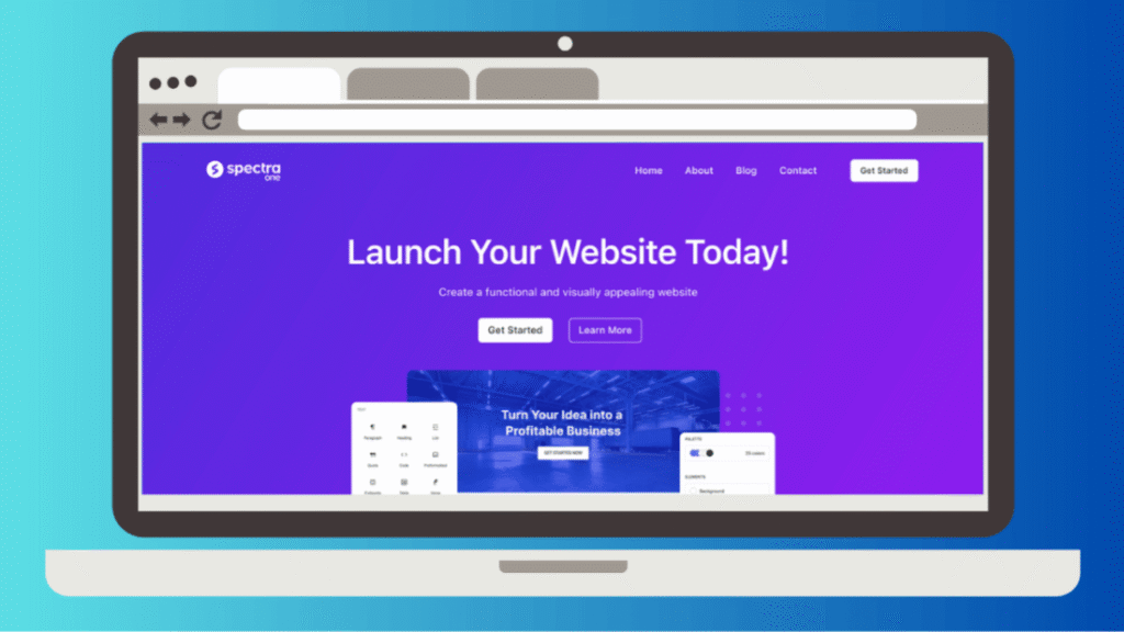 Spectra One WordPress block theme business layout with pricing table and team section